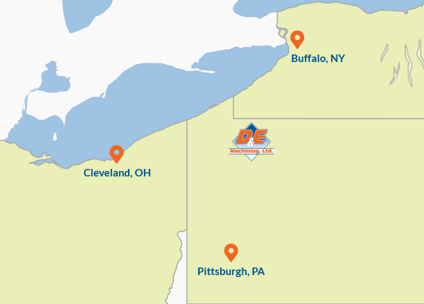 D&E's proximity to Pittsburgh, Buffalo and Cleveland